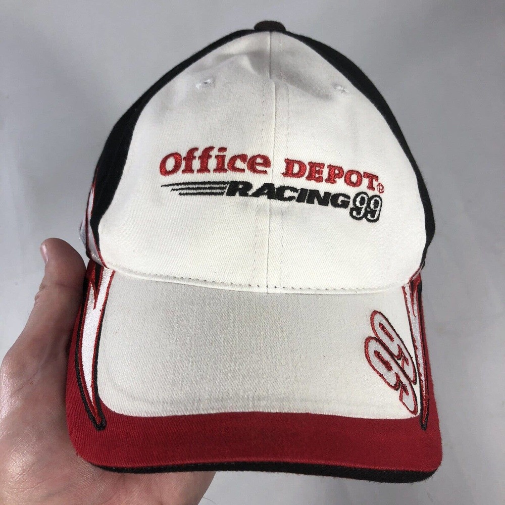 OFFICE DEPOT RACING HAT CAP 99 ROUSH RACING NASCAR CHECKERED FLAG SPORTS OSFM - Picture 14 of 14